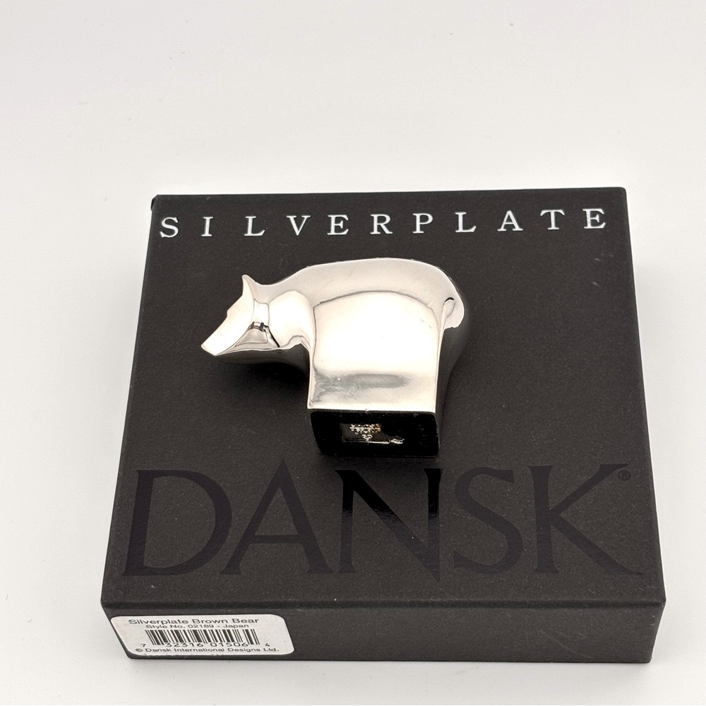 Vintage Dansk Designs Silverplate Brown Bear Paperweight